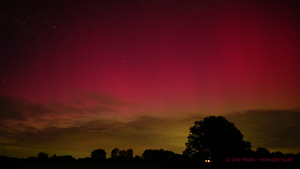 Polarlichter über dem Münsterland am 10.10.2024